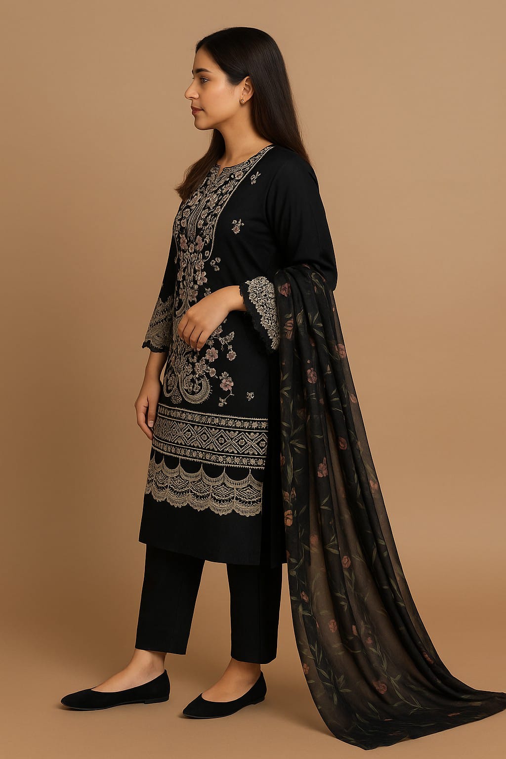 Silakaari Aarzoo Pure Lawn Heavy Embroidery Panel Cut Work Unstitched Suits