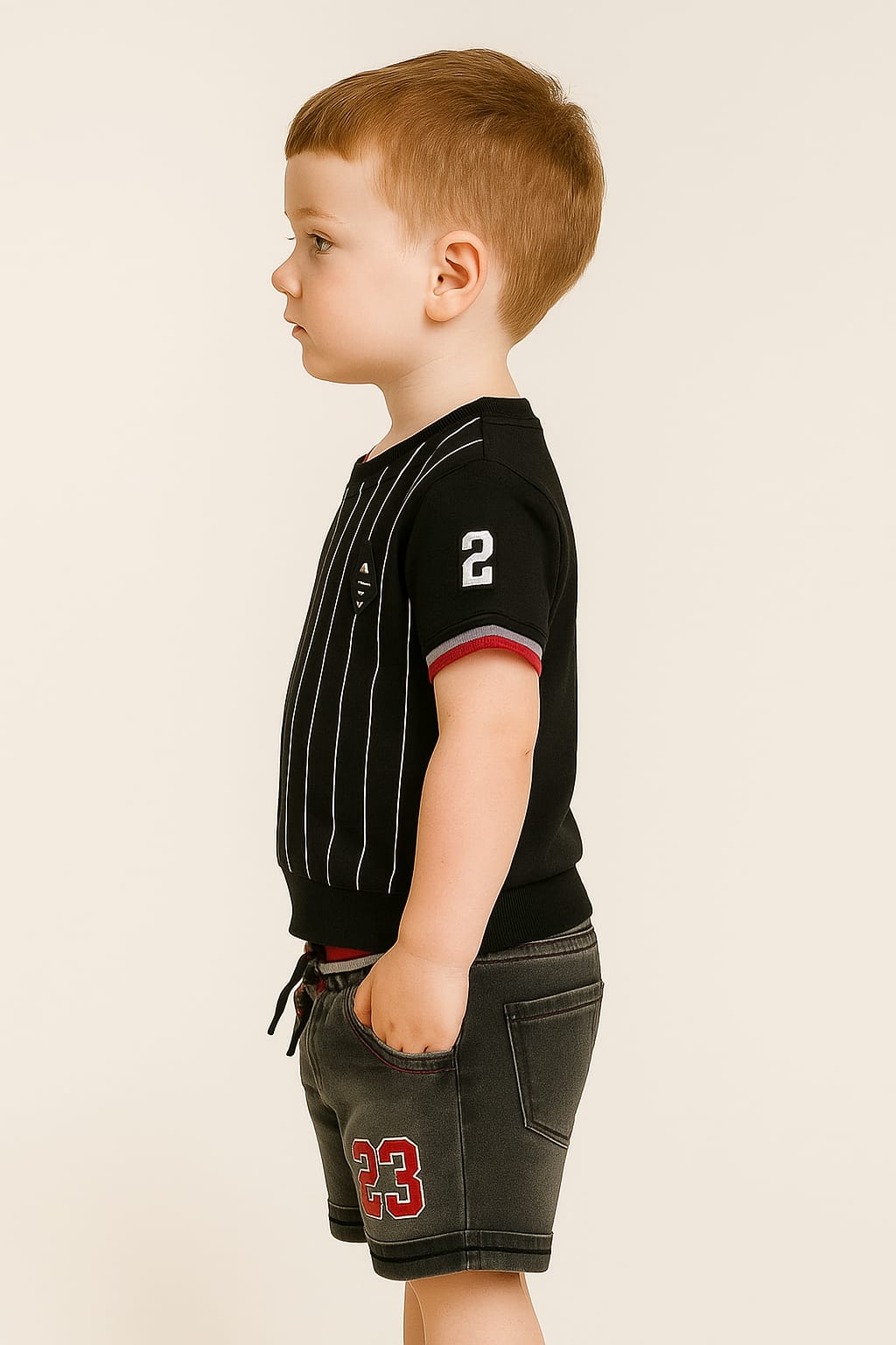 Silakaari Kids Denim Casual T-Shirt & Short Set For Boys