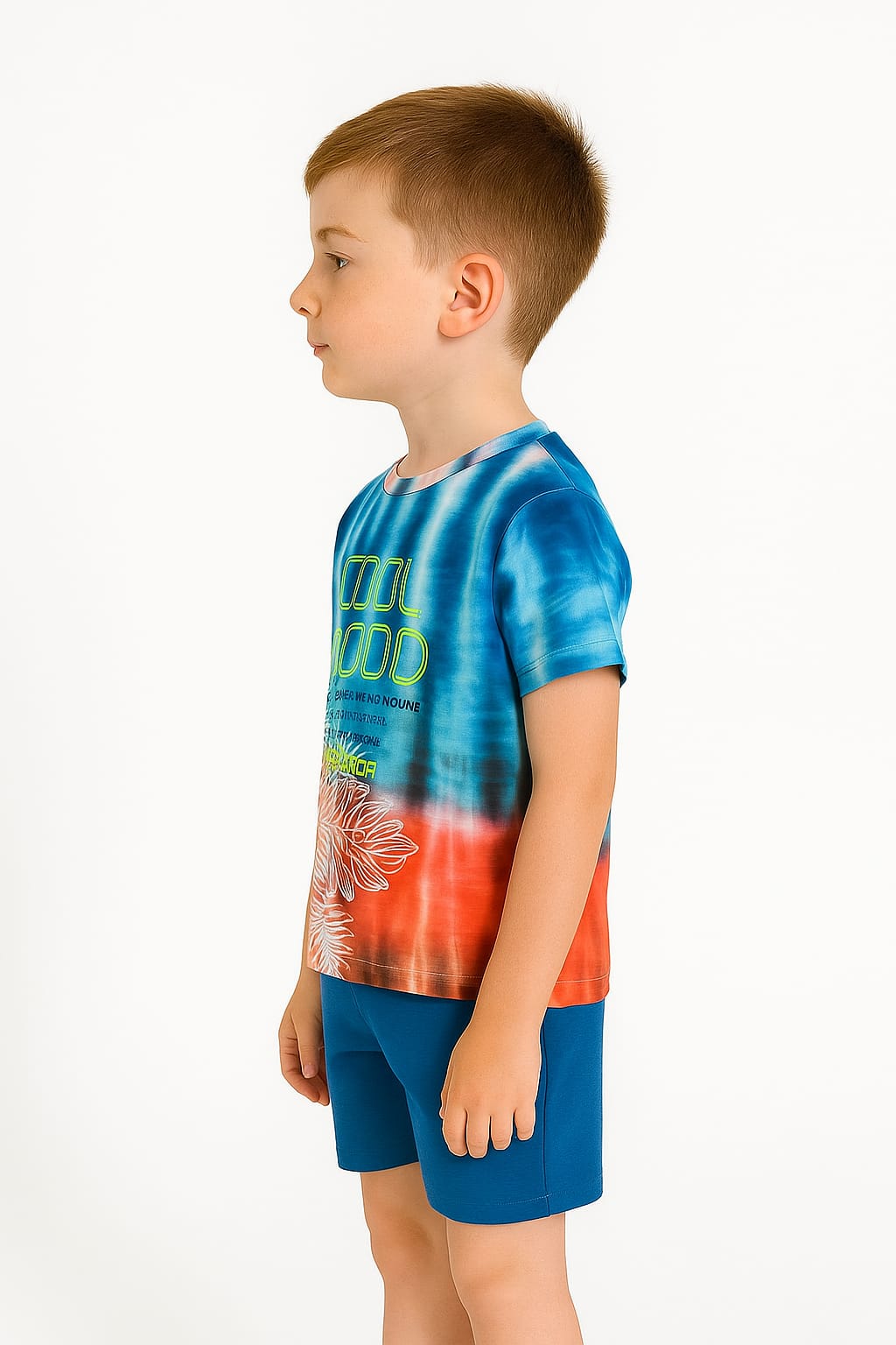 Silakaari Kids Blue Printed Half Sleeve Casual T-Shirt For boys