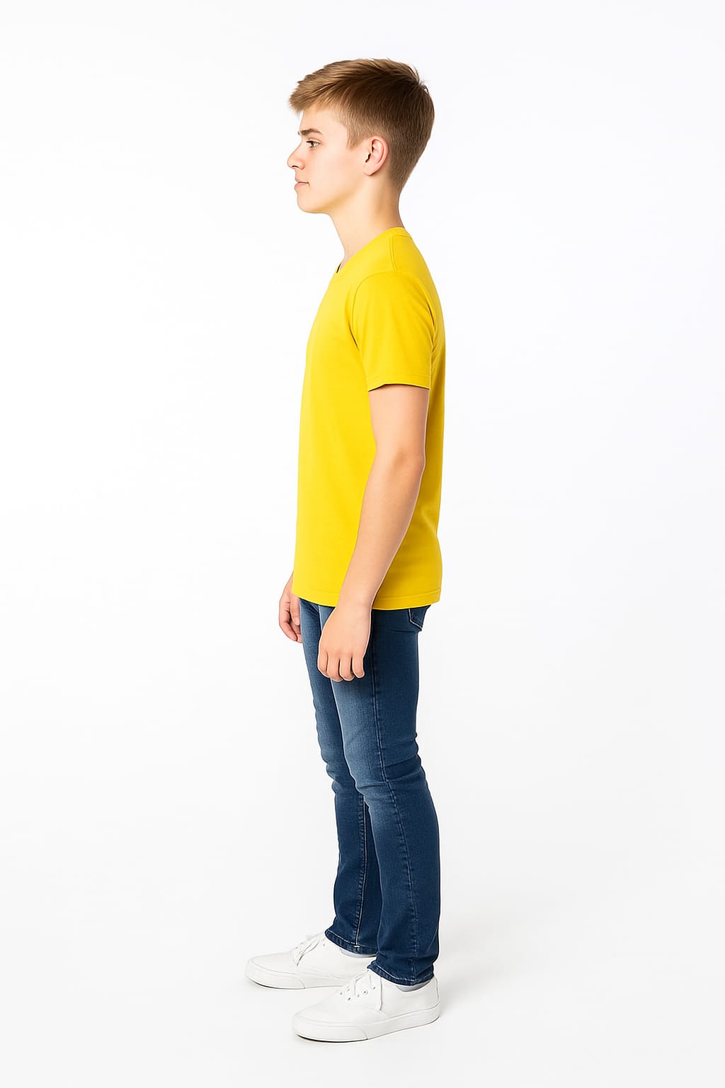 Silakaari Beck Mustard T-Shirt With Blue Solid Denim Jeans Set For Boys