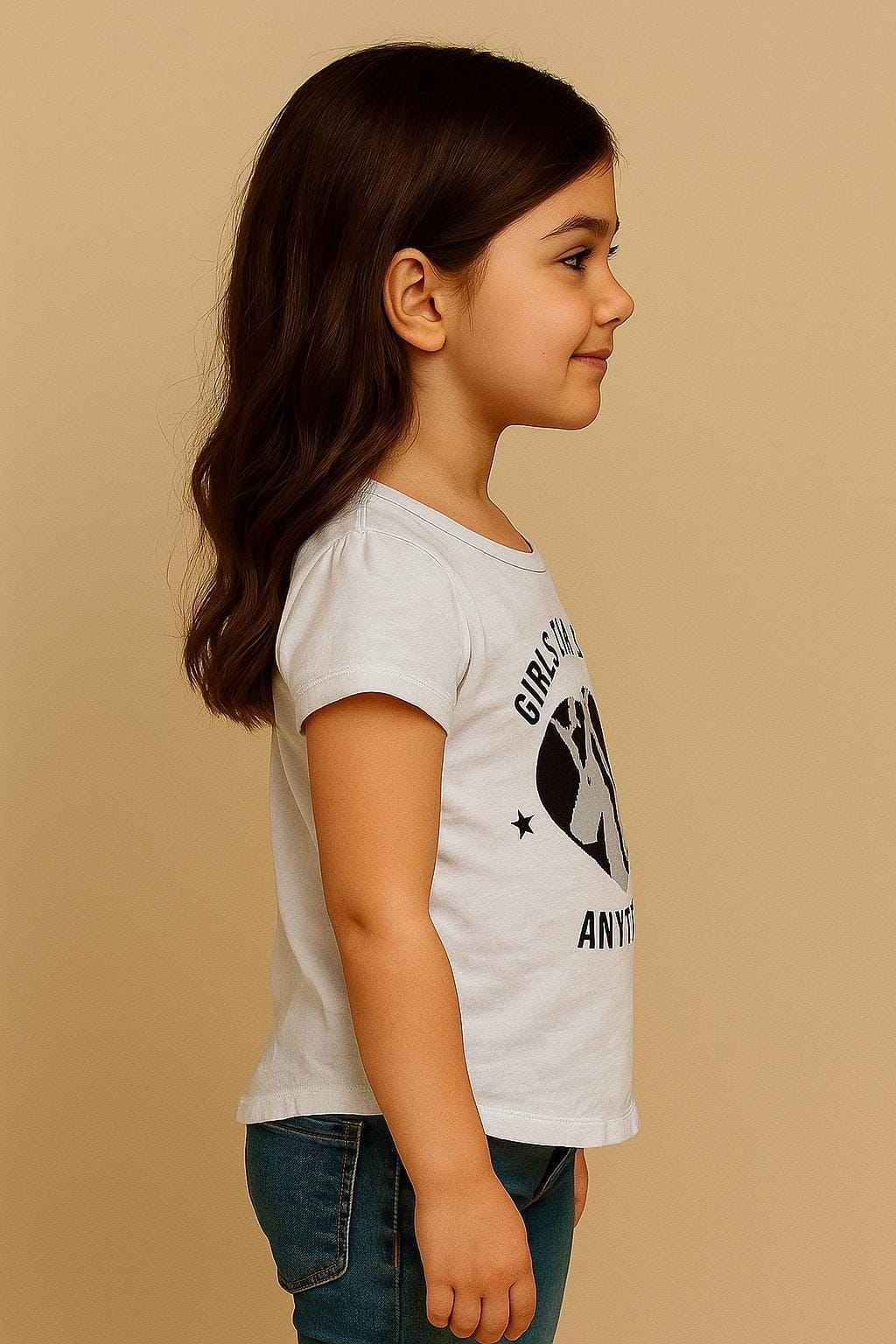 Silakaari Kids White Casual T-Shirt For Girls