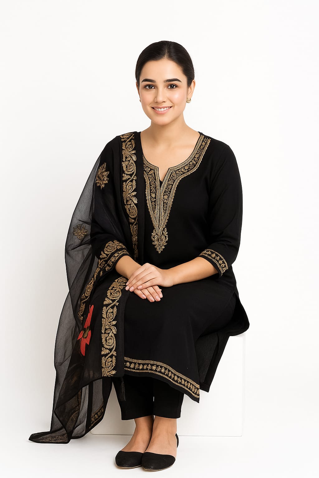 Silakaari Women's Heavy Sequin Work Festive Kurti Pant Dupatta Set