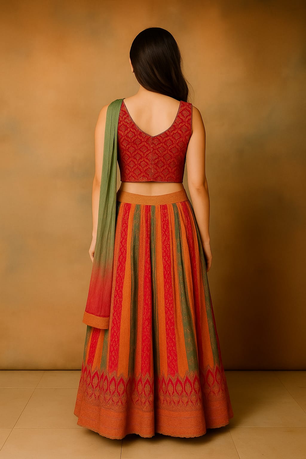 Silakaari Fancy Jaipuri Bandhani Silk Party Wear Lehenga Sharara set