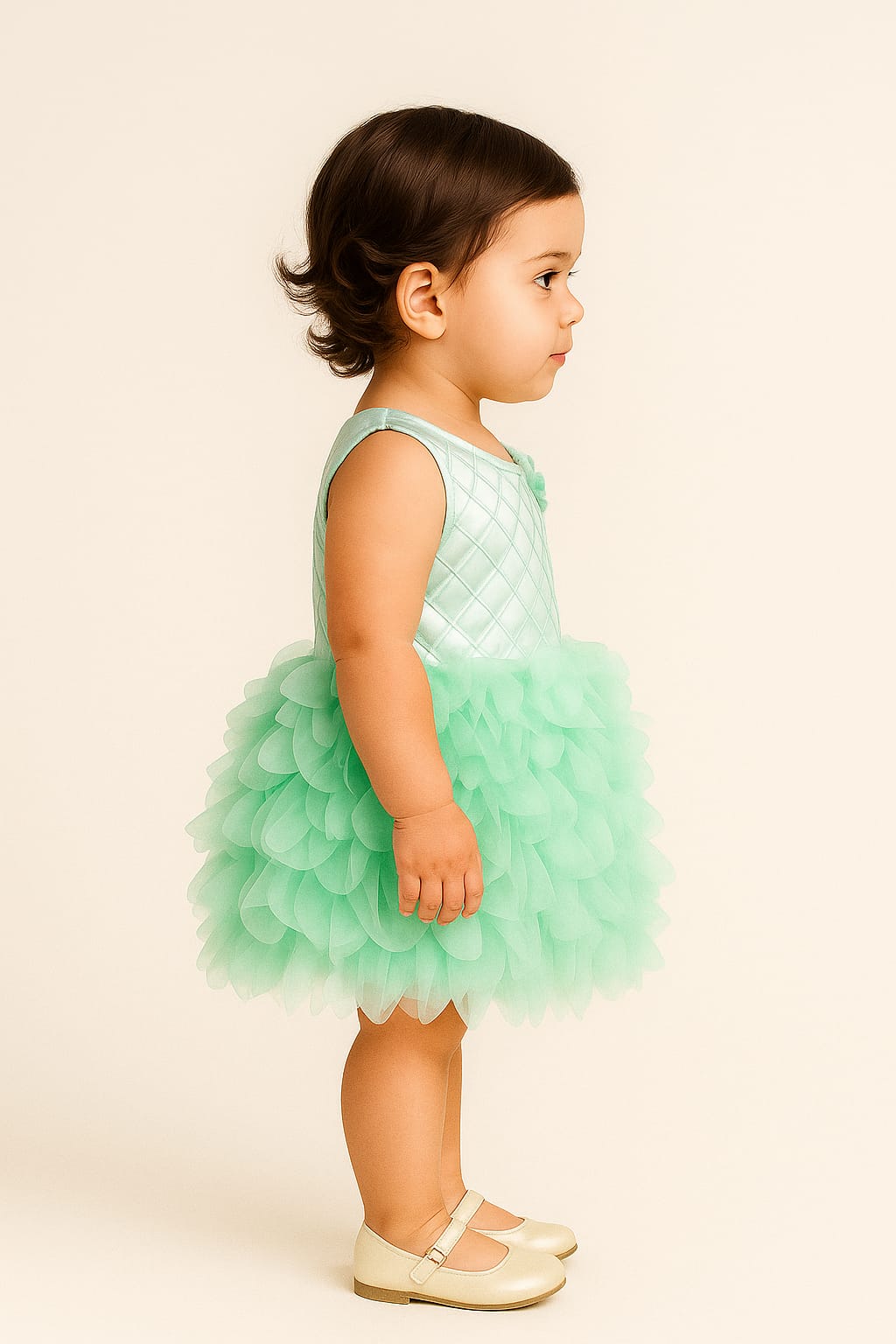 Silakaari Naima Kids Floss Sleeveless Party Balloon Organza Frock For Girls