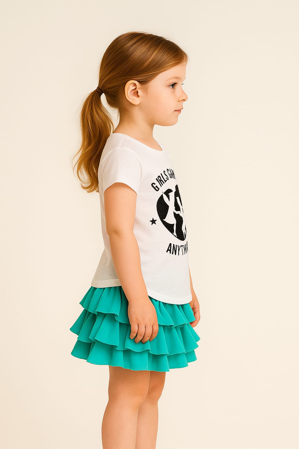 Silakaari Kids White Casual T-Shirt For Girls