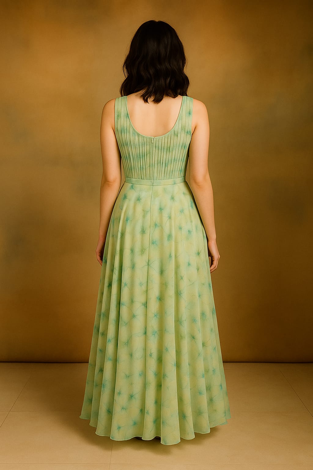 Silakaari Light Green Lime Pearl finish Organza Party Wear Lehenga Sharara set