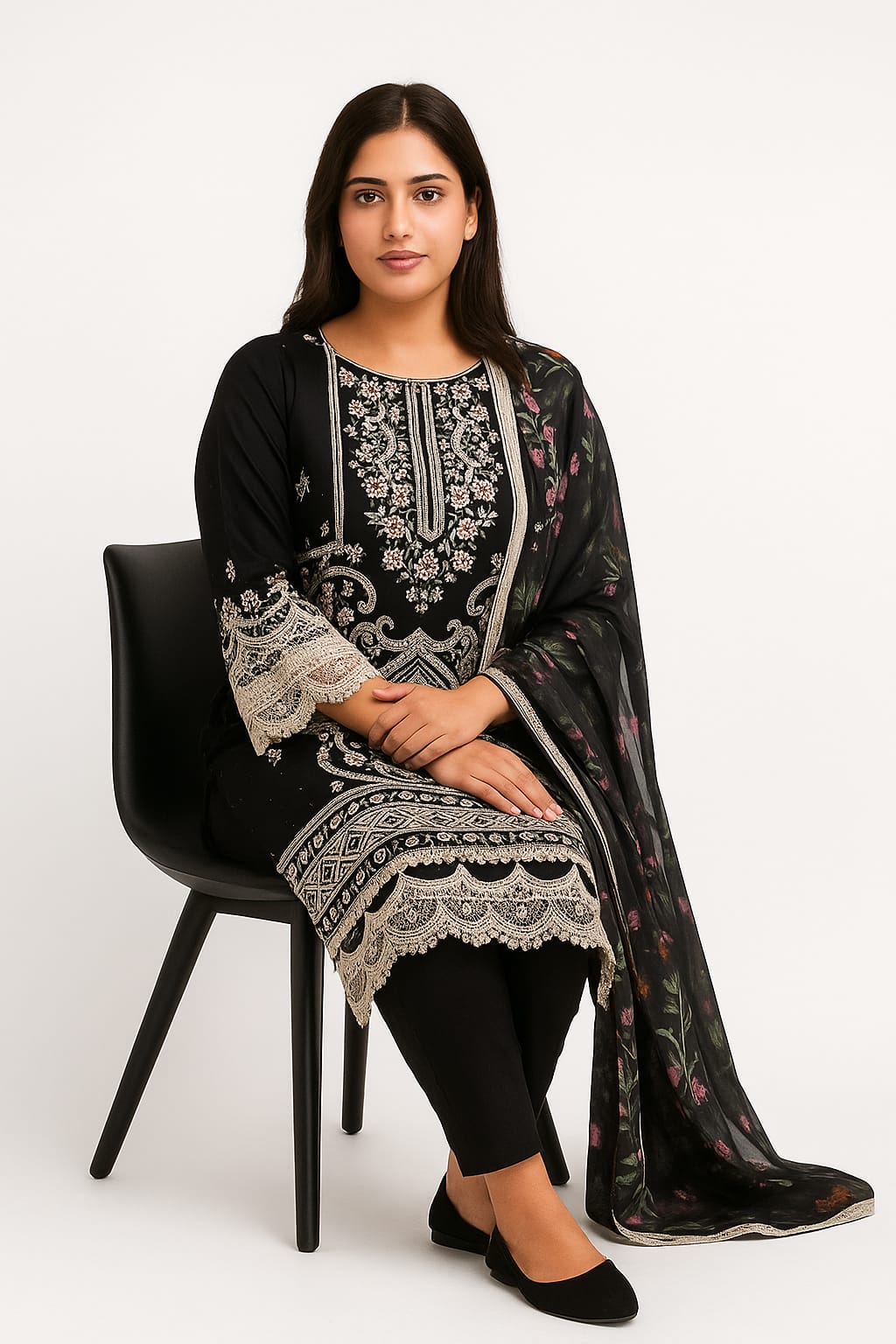 Silakaari Aarzoo Pure Lawn Heavy Embroidery Panel Cut Work Unstitched Suits