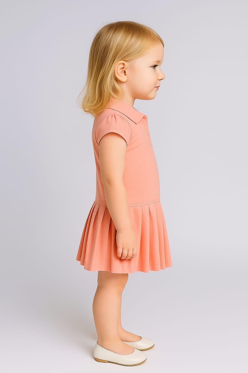Silakaari Khadija Kids Peach Fancy Floral Pearl Top With Short For Girls