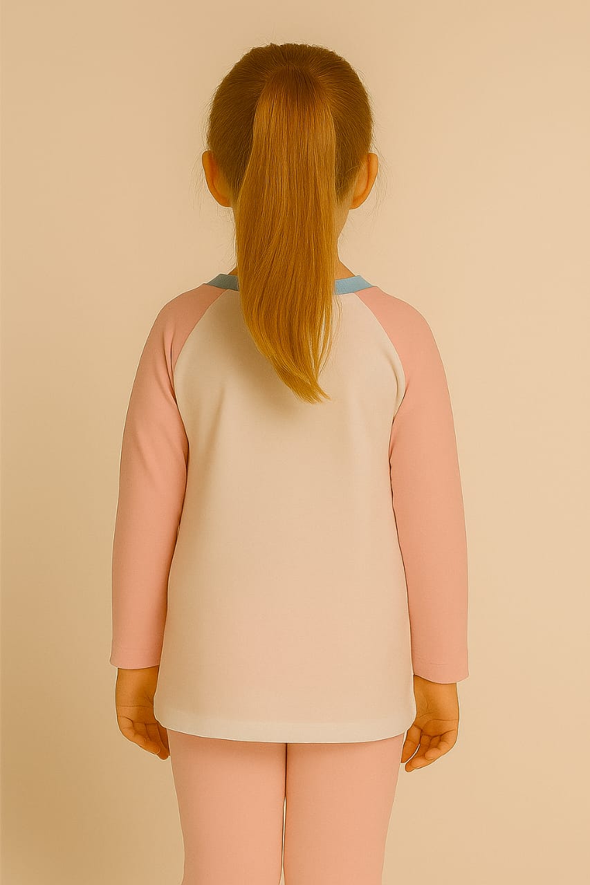 Silakaari Kids Pink & White Full Sleeve For Girls