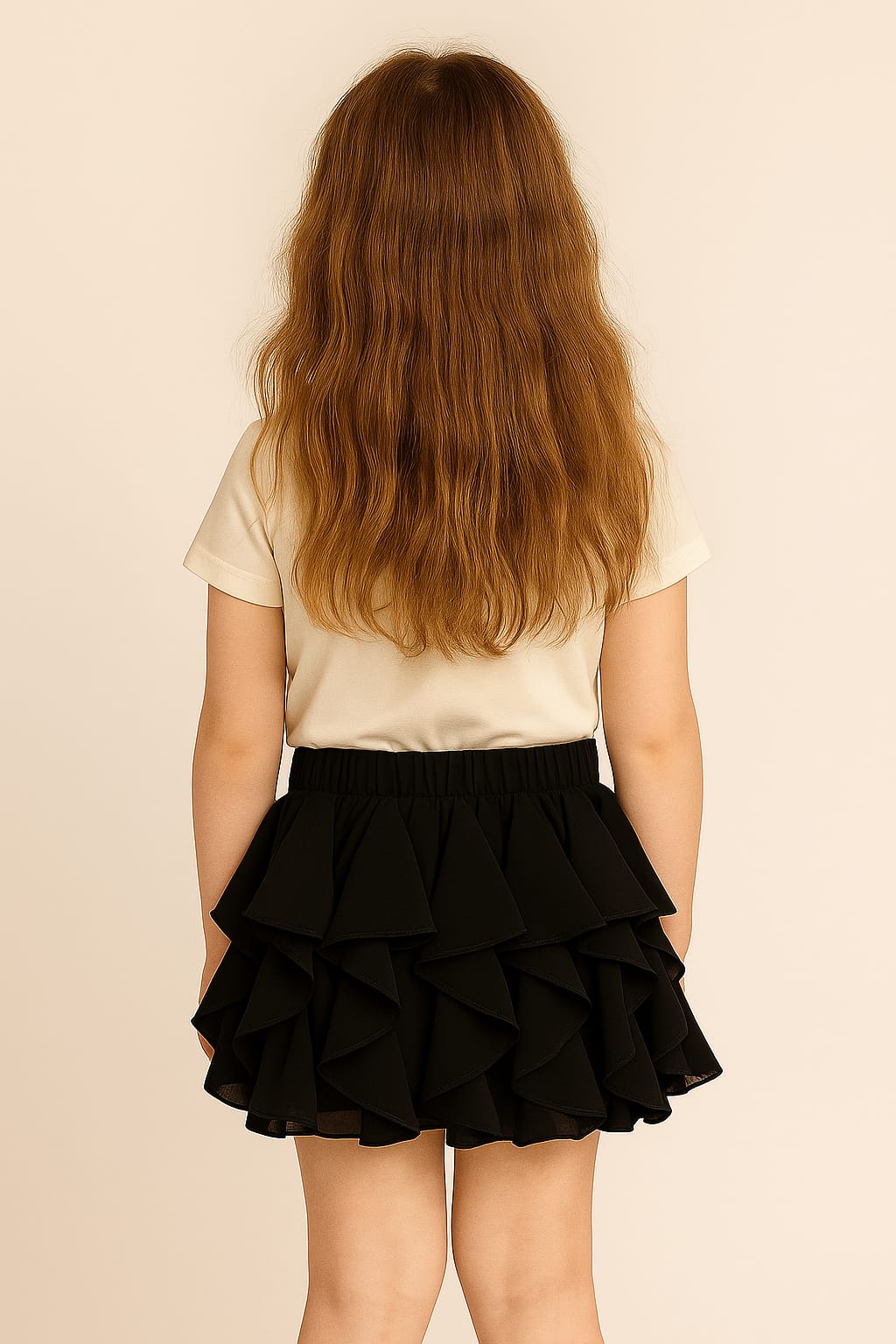 Silakaari Kids Solid Layered Short Skirts For Girls