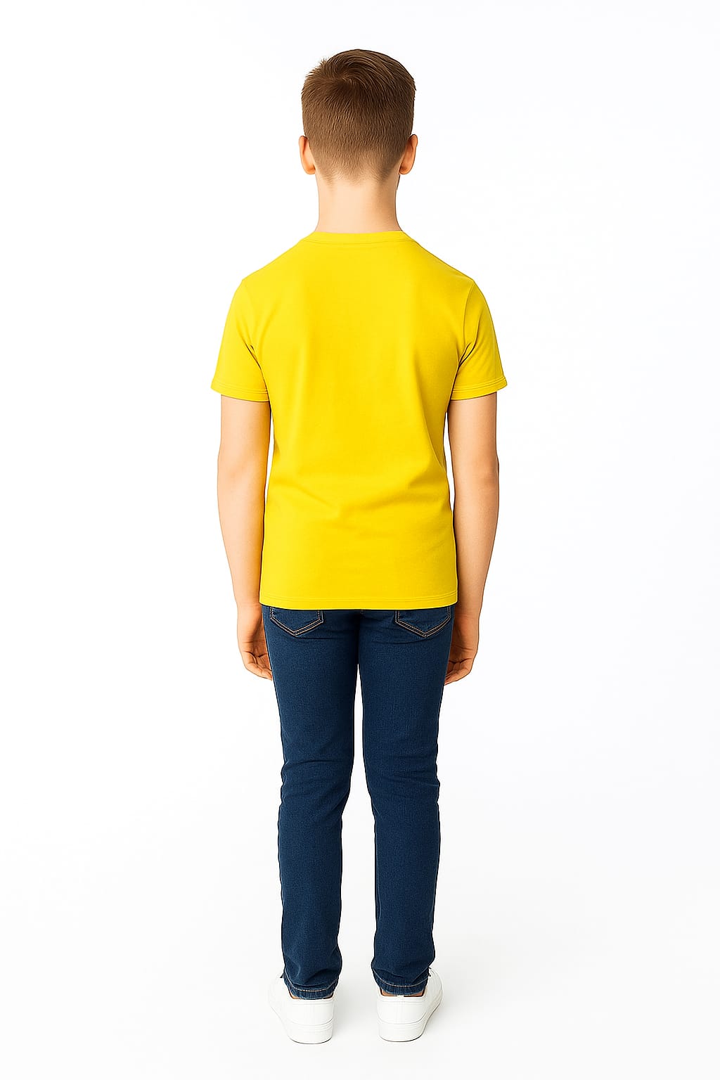 Silakaari Beck Mustard T-Shirt With Blue Solid Denim Jeans Set For Boys