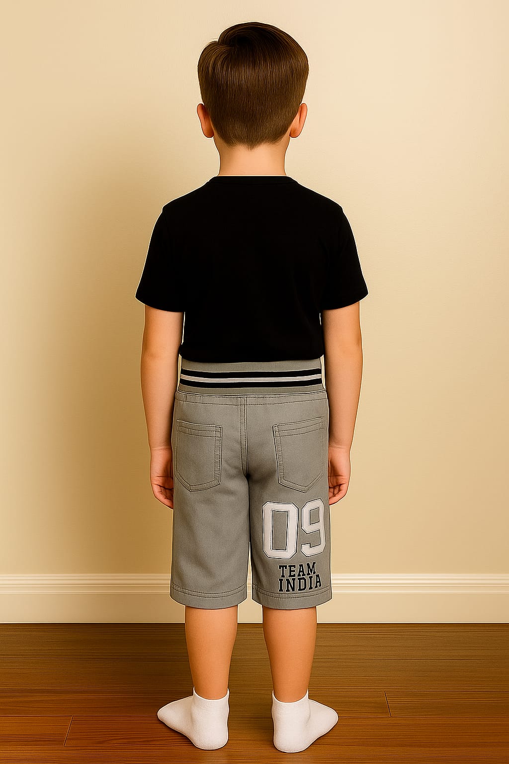 Silakaari kids Inner Elastic in Stretchable Denim Fabric Regular Fit Shorts for boys