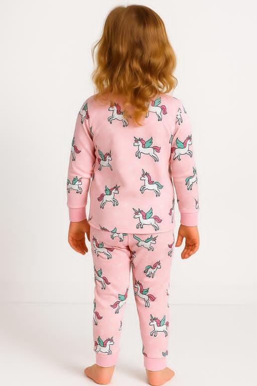Silakaari Kids Baby Pink Unicorn Print Cute Night Dress For Girls