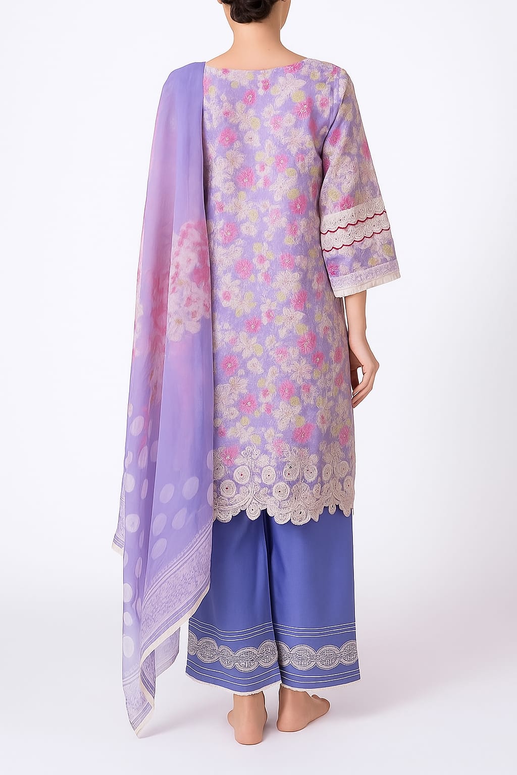 Silakaari Gumaan Pure Lawn Lalick Superior Organza Patch Work Embroidery Pakistani Ready-Made Dress