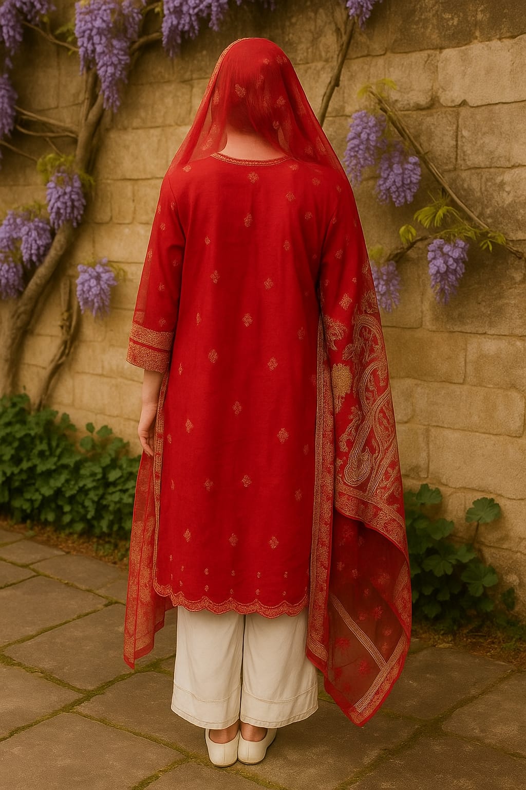Silakaari Saaz Hot Pink Pure Lawn Embroidery Organza Patch Work Ready-Made Dress