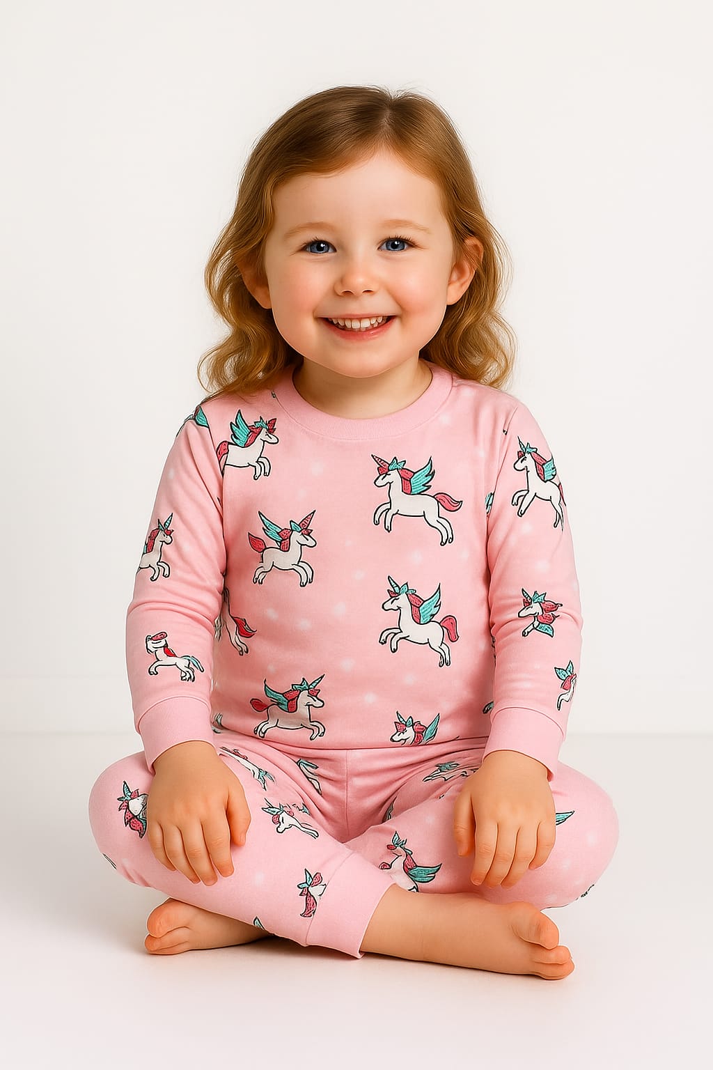 Silakaari Kids Baby Pink Unicorn Print Cute Night Dress For Girls