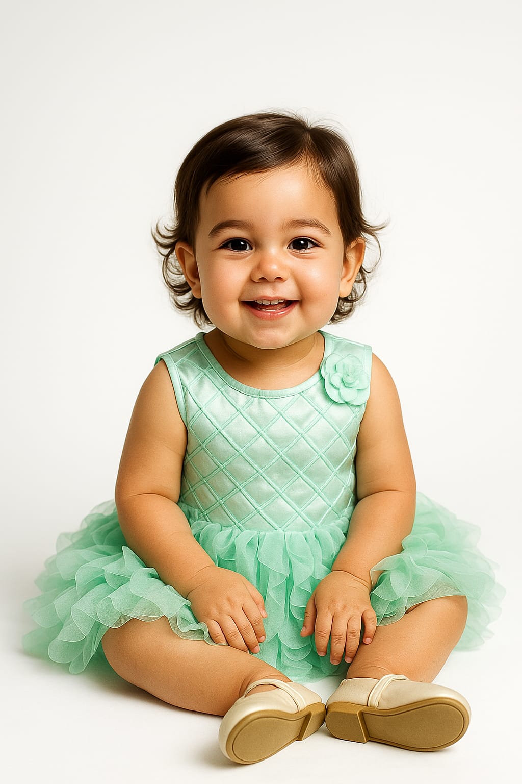 Silakaari Naima Kids Floss Sleeveless Party Balloon Organza Frock For Girls