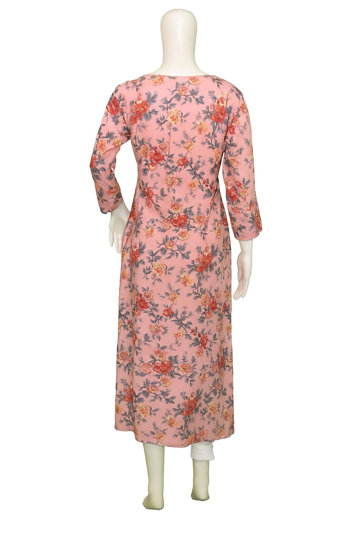 Silakaari Adeela Digital Printed Mirror Smocking Straight Long Kurti