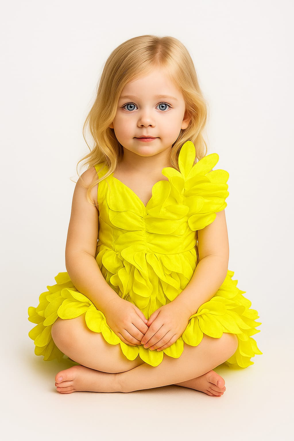 Silakaari Meher Kids Green Satin Sleeveless Beautiful Layered Party Frock Flower Dress for Girls