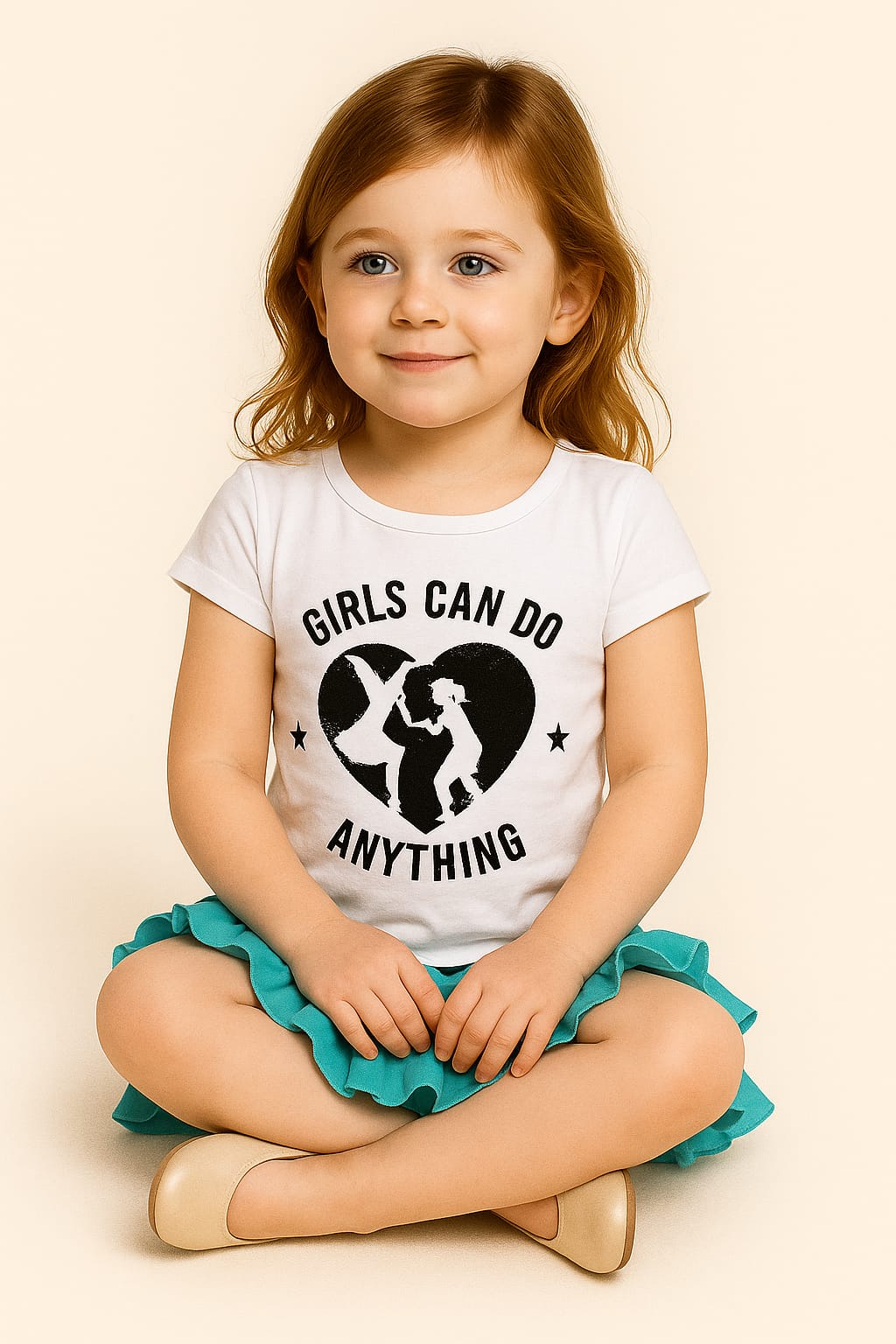 Silakaari Kids White Casual T-Shirt For Girls