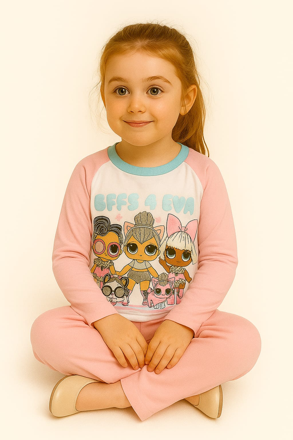 Silakaari Kids Pink & White Full Sleeve For Girls