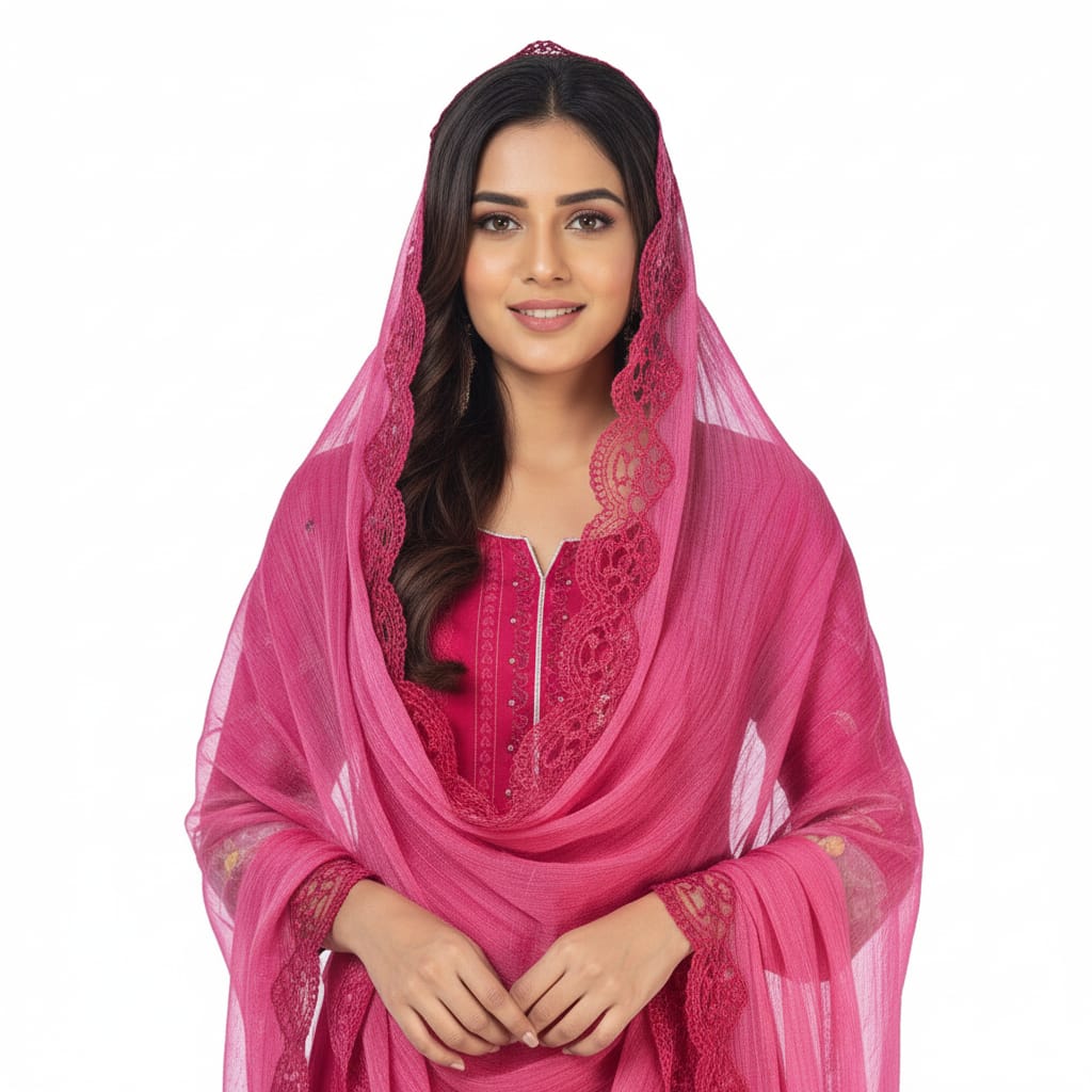 Silakaari Ayaan Magenat Printed Pure Lawn Sequin Patch Work Premium Ready-Made Dress