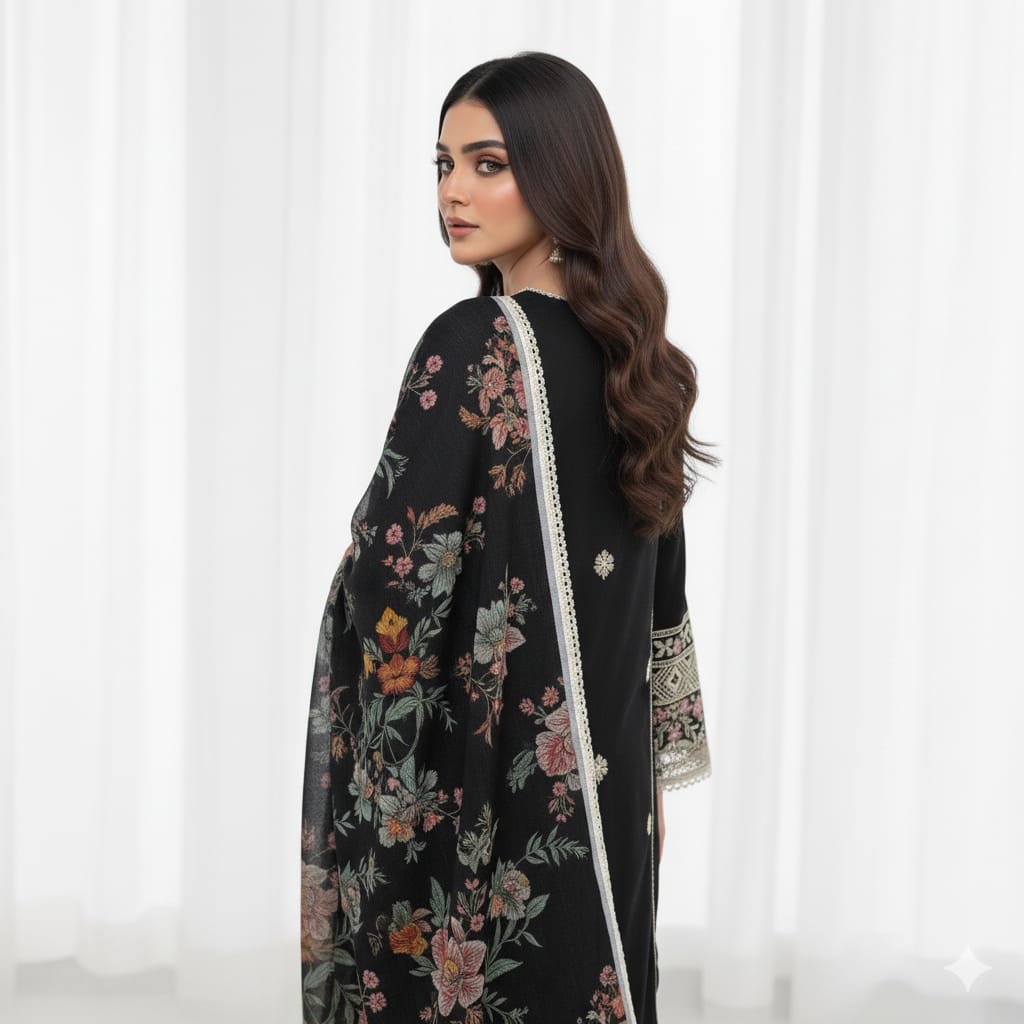 Silakaari Aarzoo Pure Lawn Heavy Embroidery Panel Cut Work Unstitched  Suits