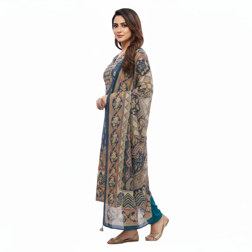 Silakaari Muntazir Pure Muslin Printed Gota patti Unstitched Suits