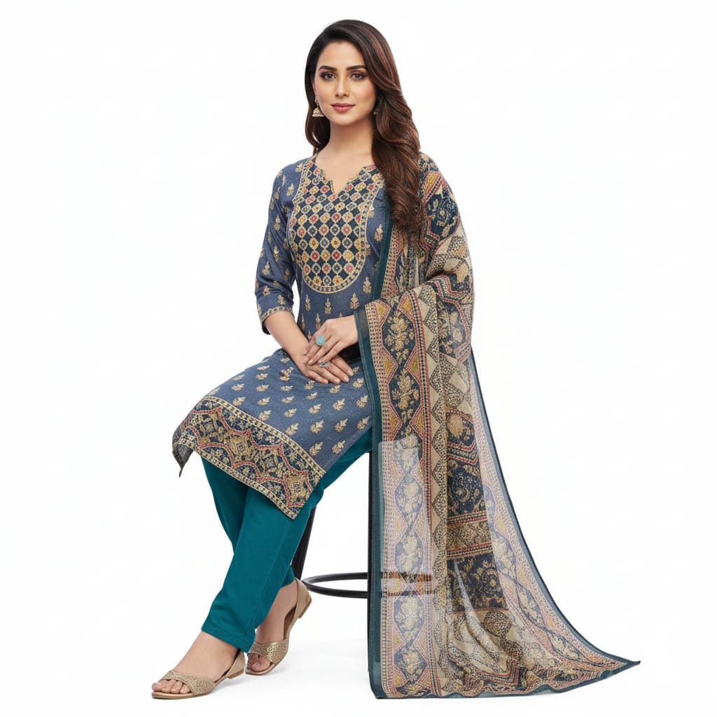 Silakaari Muntazir Pure Muslin Printed Gota patti Unstitched Suits