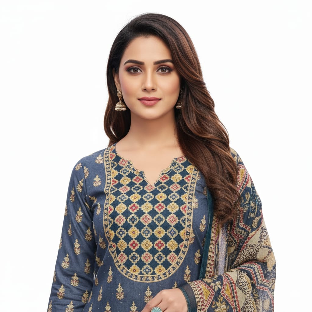Silakaari Muntazir Pure Muslin Printed Gota patti Unstitched Suits