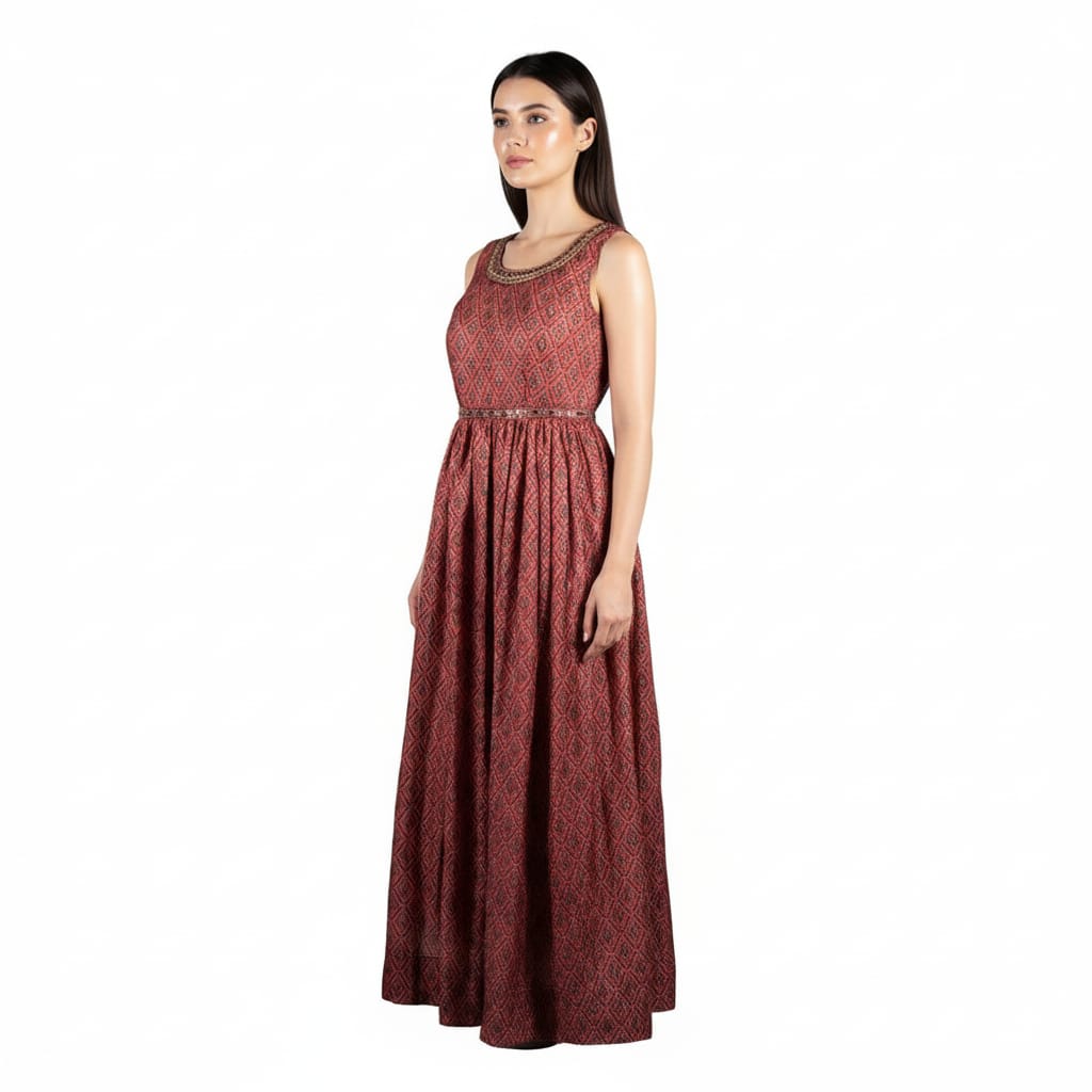 Silakaari Party Wear Brown Designer Ethnic Gown Dress