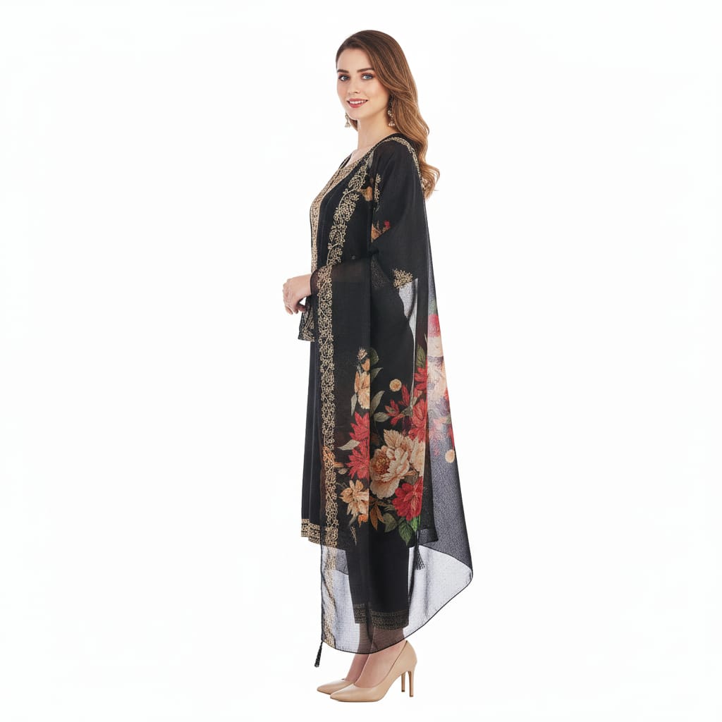 Silakaari Women's Heavy Sequin Work Festive Kurti Pant Dupatta Set