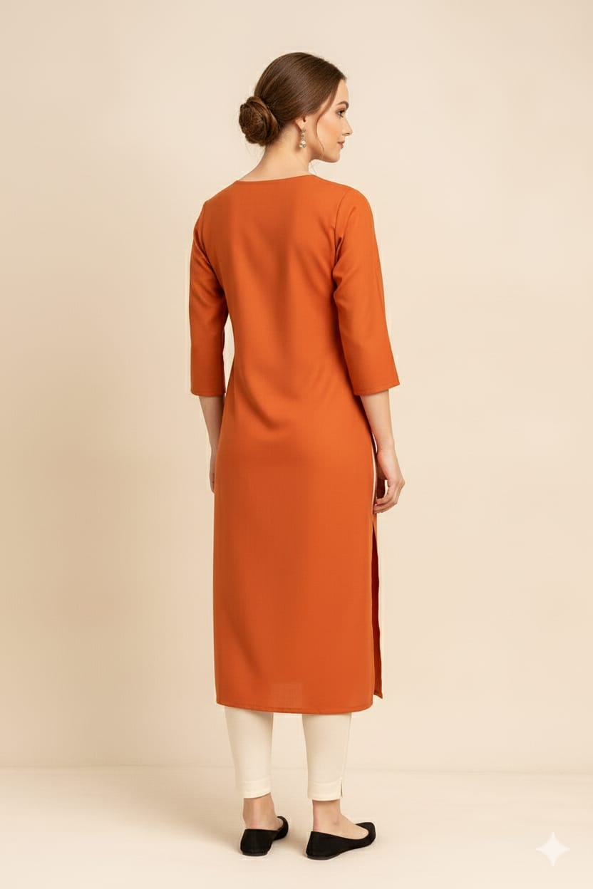 Silakaari Hania Embroidered Carrot Regular Long Kurti