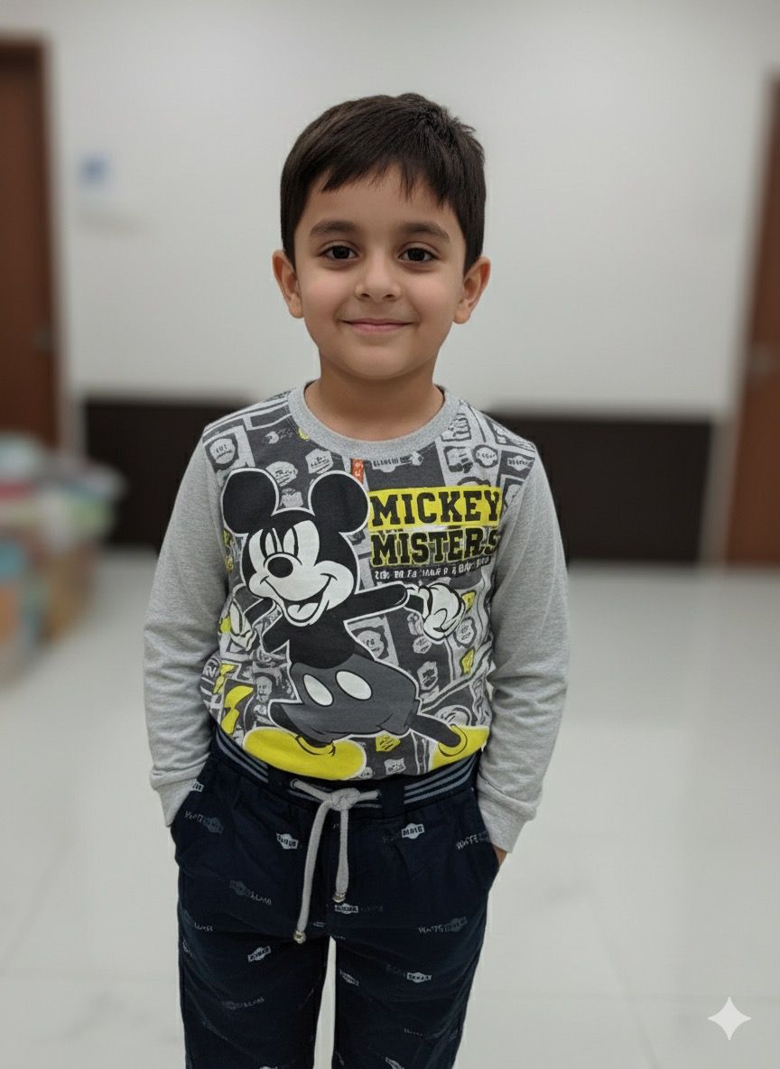 Silakaari Kids Grey Micky Printed Casual Full Sleeve For Boys