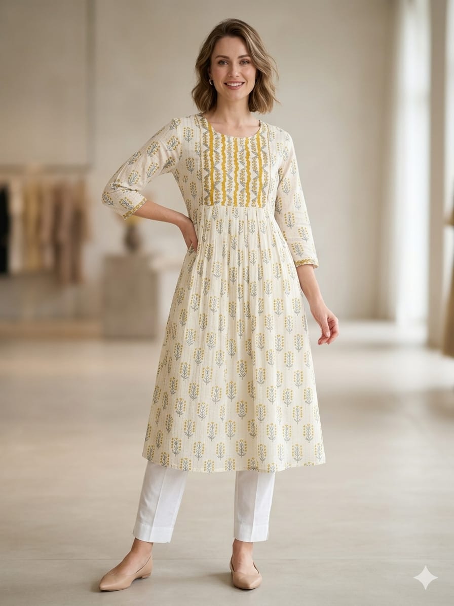Silakaari Maheen Cotton Printed Ethnic Floral Print Kurta