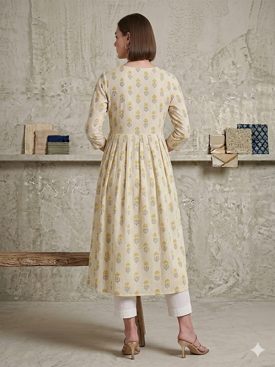 Silakaari Maheen Cotton Printed Ethnic Floral Print Kurta