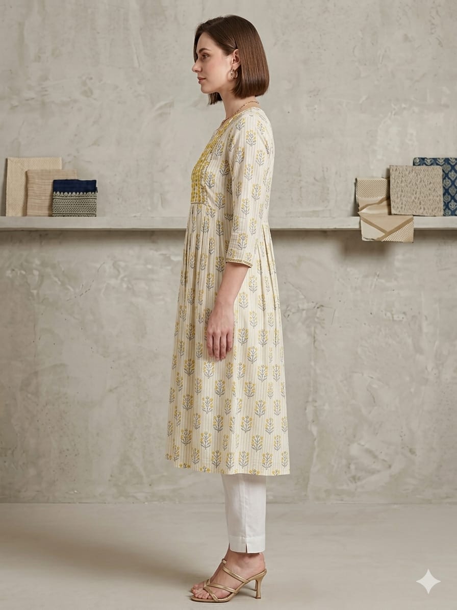 Silakaari Maheen Cotton Printed Ethnic Floral Print Kurta
