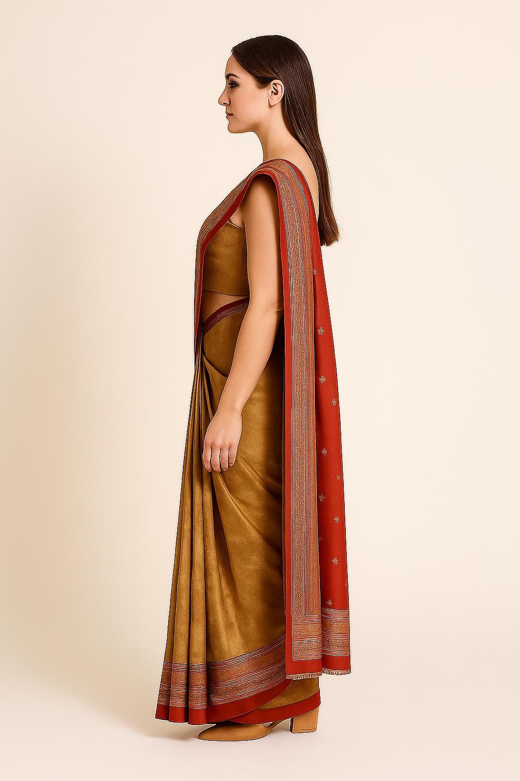 Silakaari Cherry Red Zari Woven Pure Banarasi Silk Saree