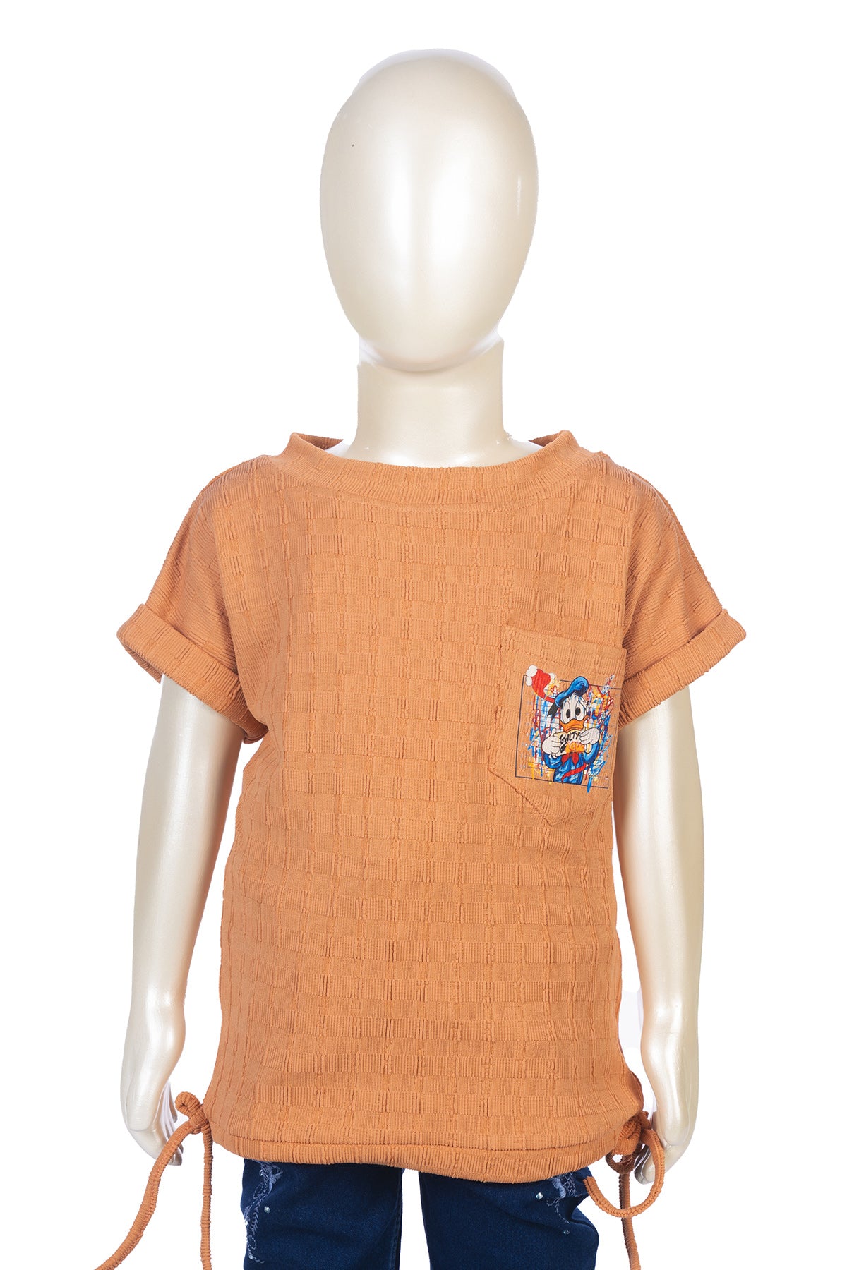 Silakaari Sonic Brown T-Shirt With Blue Denim Jeans Set For Girls