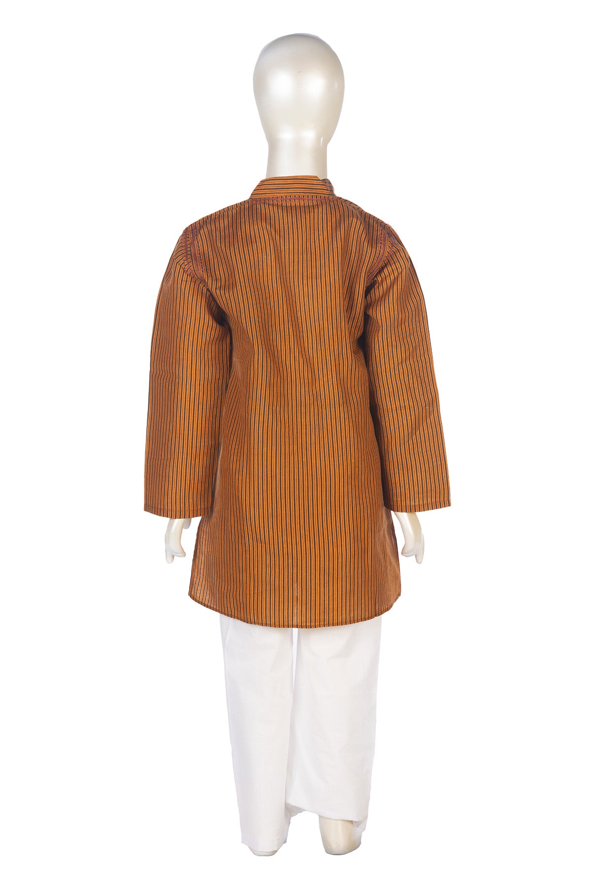 Silakaari Shaurya Brown-Black Pure Lucknowi Chikankari Kurta Pyjama Set For Boys