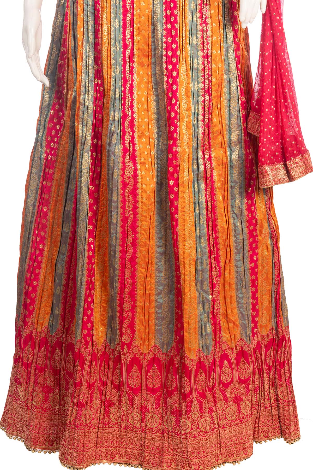 Silakaari Fancy Jaipuri Bandhani Silk Party Wear Lehenga Sharara set