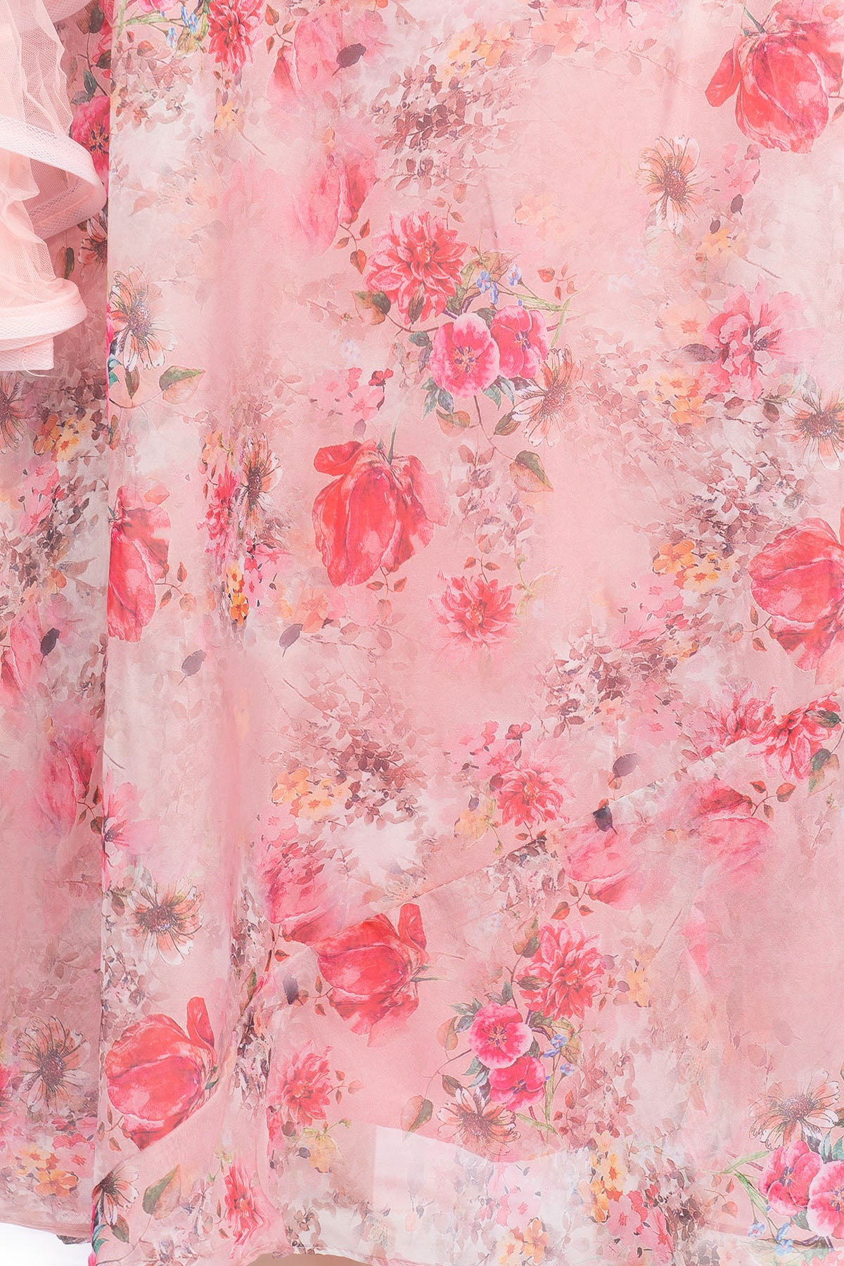 Silakaari Pink Organza Rose Floral Party Wear Lehenga Sharara set