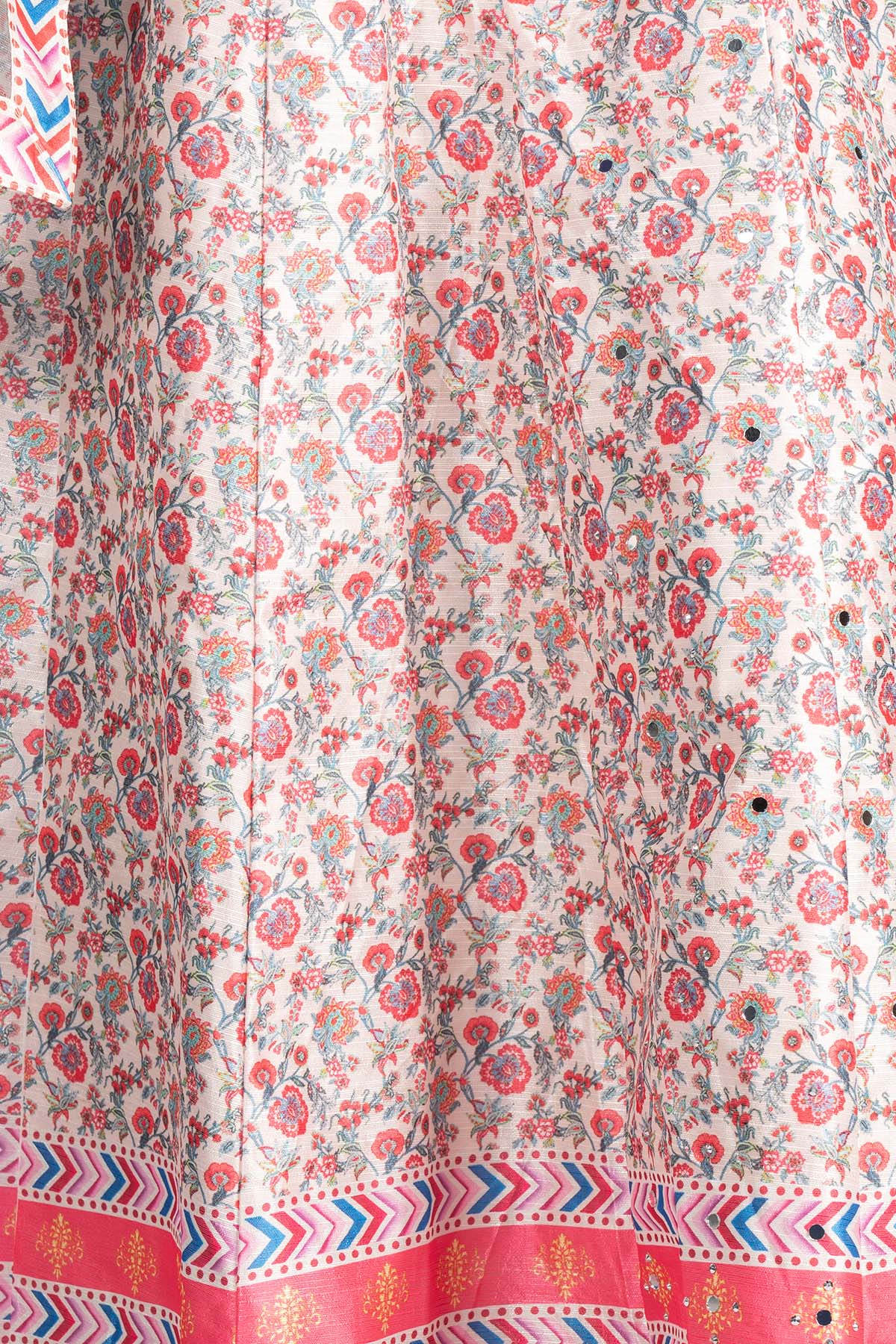 Silakaari Cream-Pink Ada Mirror Sequin Crop Top Fancy Party Wear Lehenga Sharara set