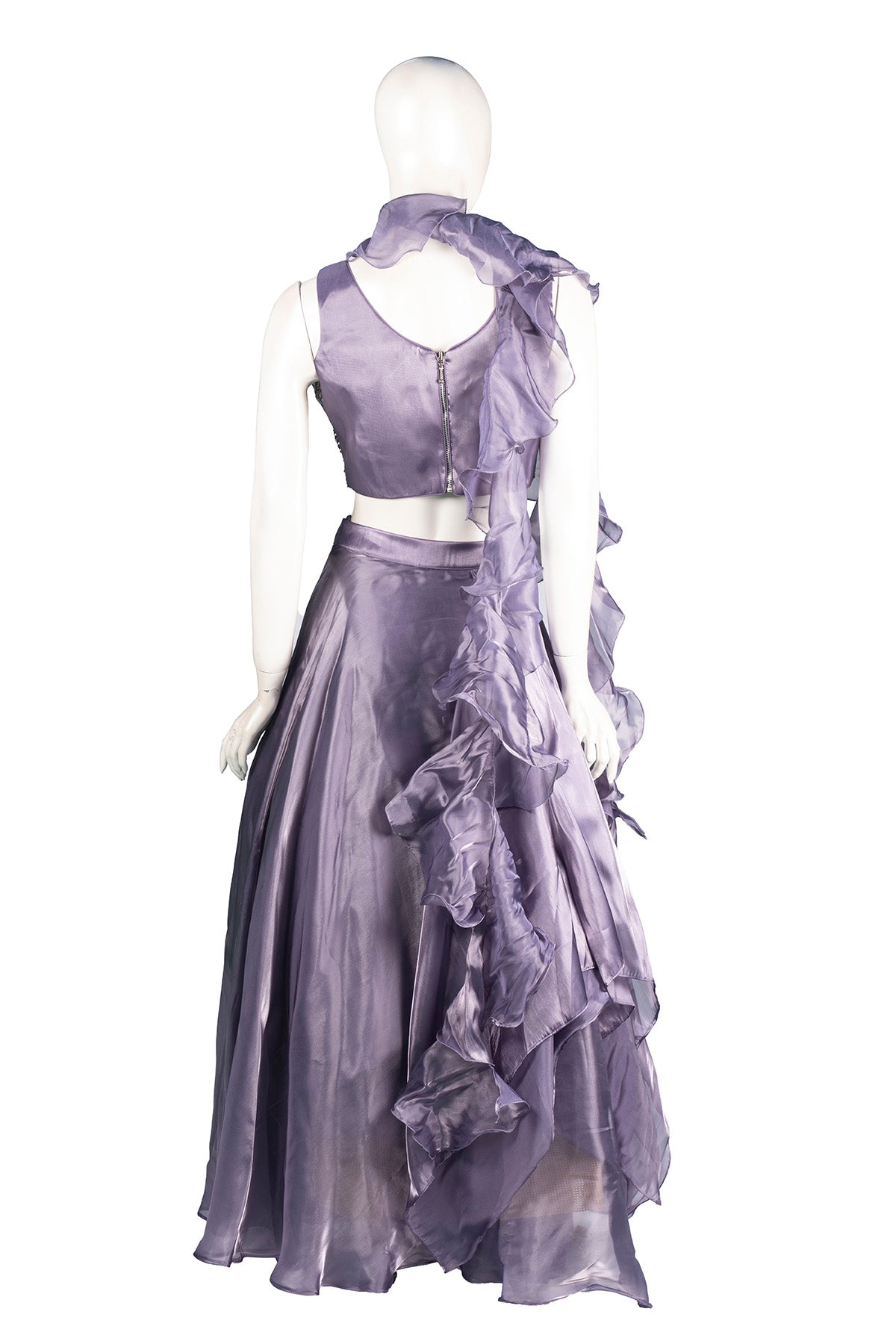 Silakaari Pearl Dimond Feminine Organza Lalick Dimond Lehenga Sharara Set