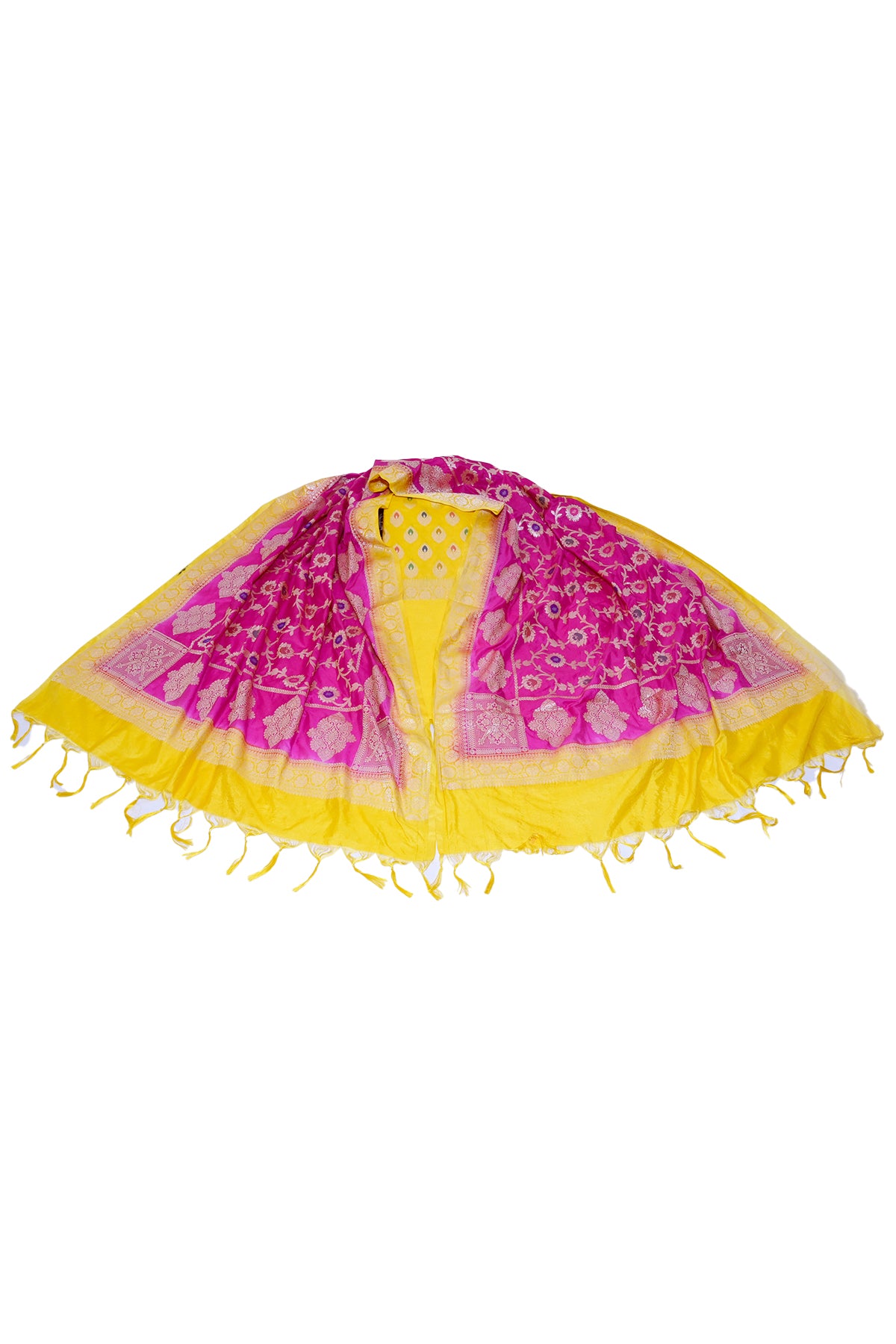 Silakaari Women's Plus Size Zari Banarasi Silk Unstitched Dress Material