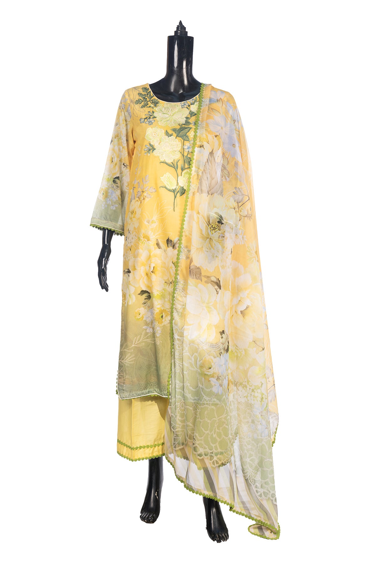 Silakaari Jadeed Pure Lawn PartyWear Organza Heavy Embroidery Pakistani Ready-Made Dress