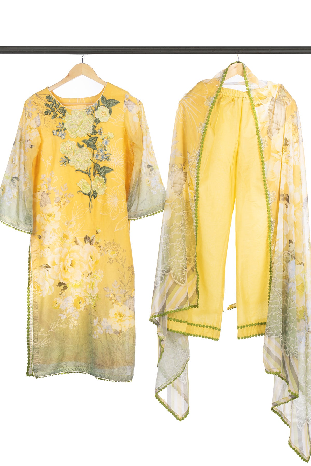 Silakaari Jadeed Pure Lawn PartyWear Organza Heavy Embroidery Pakistani Ready-Made Dress