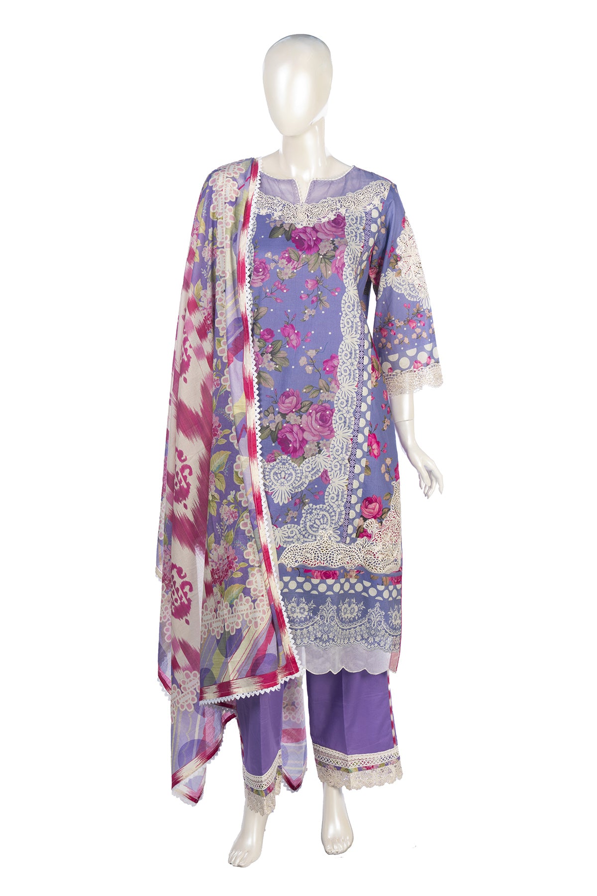 Silakaari Gumaan Pure Lawn Lalick Superior Organza Patch Work Embroidery Pakistani Ready-Made Dress