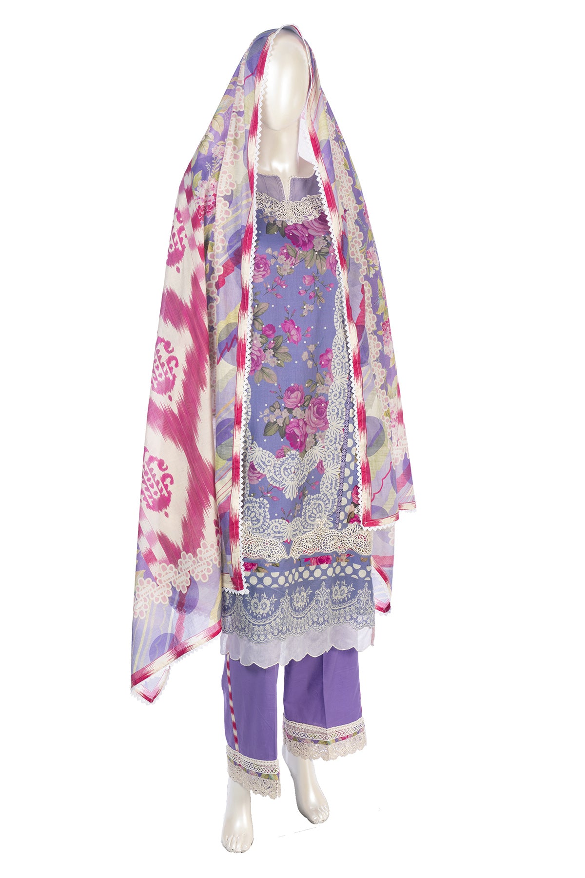 Silakaari Gumaan Pure Lawn Lalick Superior Organza Patch Work Embroidery Pakistani Ready-Made Dress