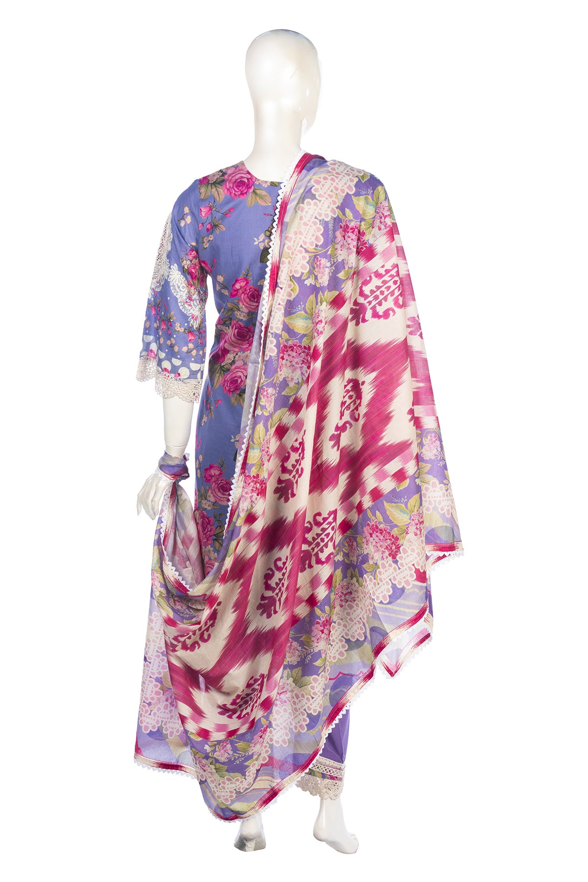 Silakaari Gumaan Pure Lawn Lalick Superior Organza Patch Work Embroidery Pakistani Ready-Made Dress